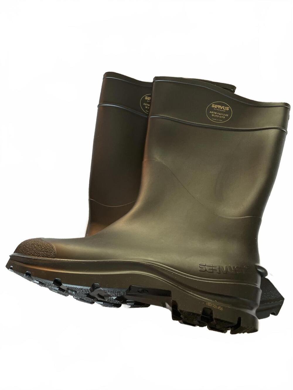 Servus Rubber Work Boots Mens 12 Black USA Made Farm Chore